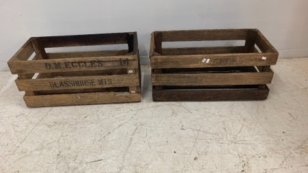 Pair of Vintage Australian Pineapple Crates - 1 Marked for Glasshouse Mtns.