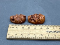2 x Wooden Japanese Netsuke's - 4