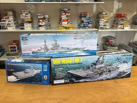 3 USS Model Battleships
