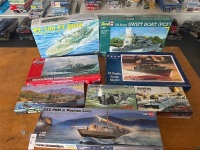 8 Model Military Boats & Battleships
