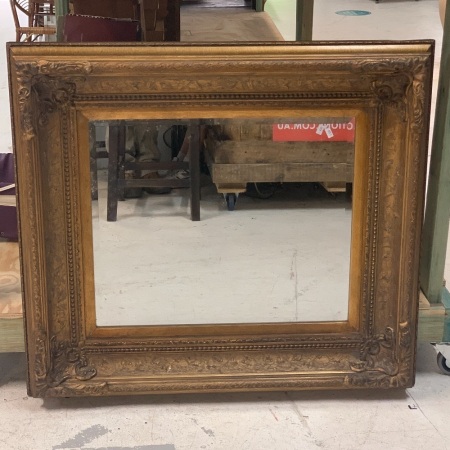 Heavily Ornate Gilt Framed Bevelled Wall Mirror