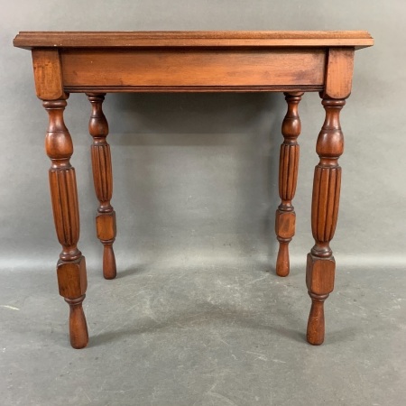 Small Vintage Side Table with Turned Legs