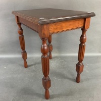 Small Vintage Side Table with Turned Legs - 3