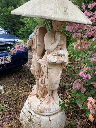 Large Concrete Statue of Couple - As Is - Head Needs Re-attaching