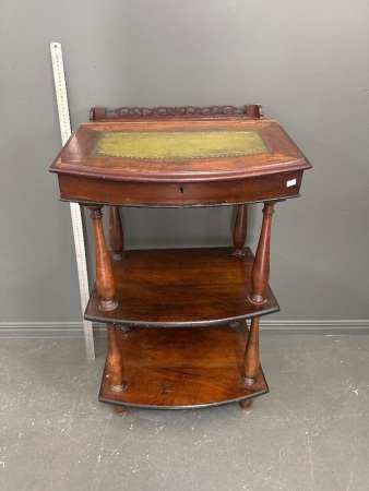 Antique Writing Table with Green Leather Top
