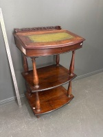 Antique Writing Table with Green Leather Top - 2