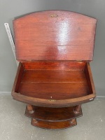 Antique Writing Table with Green Leather Top - 3