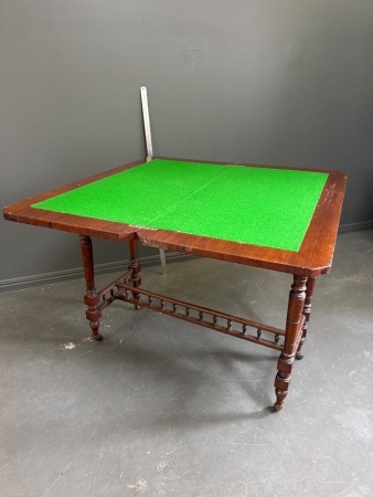 Victorian Style Card / Games Table on Casters - has sliding top