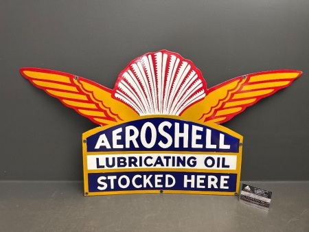 Aeroshell Enamel Wings Sign - 900 Wide