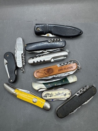 Lot of 10 pocket knives
