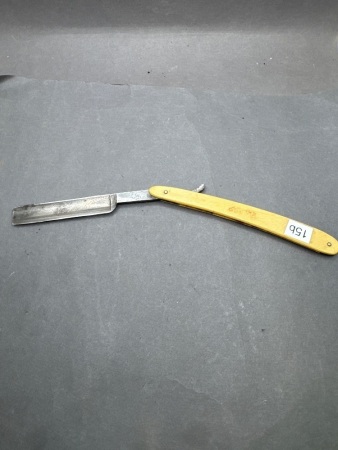 Genco Expert yellow bone handle cut throat razor