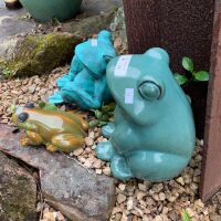 3 Asstd Garden Frog Figures - 2