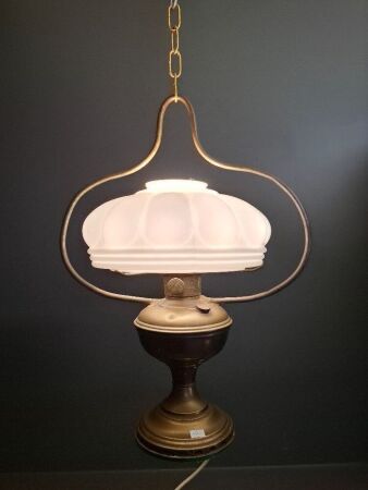 Antique Brass Aladdin Lamp - Made in USA - Converted to Power