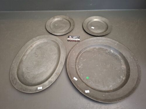 4 Various Sized Antique Plates - All Marked