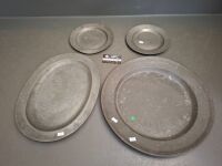 4 Various Sized Antique Plates - All Marked