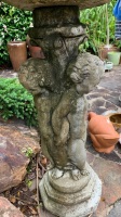 Tall Cherub Bird Bath Planted with Cacti & Succulents - 3