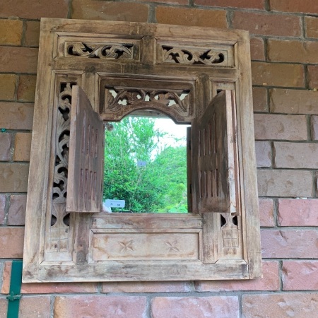 Timber Framed Balinese Mirror with Doors