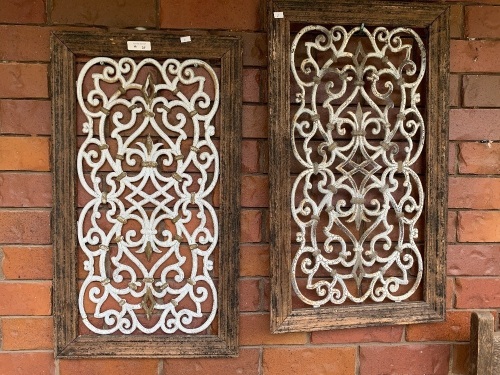 2 Timber Framed Cast Alloy Panels