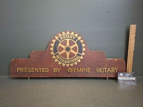 Gympie Rotary Wooden Sign