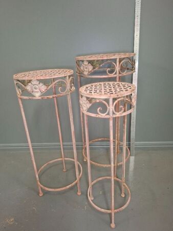 3 Metal Various Sized Planter Tables