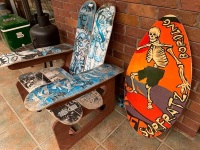 Large Skateboard Furniture Chair + Vintage Skimmer Board - 2