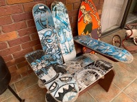 Large Skateboard Furniture Chair + Vintage Skimmer Board - 3