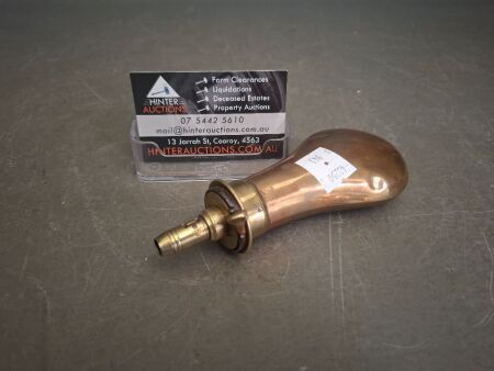 Antique Dran English Brass Powder Flask