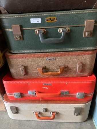 Lot of 4 Vintage Suitcases