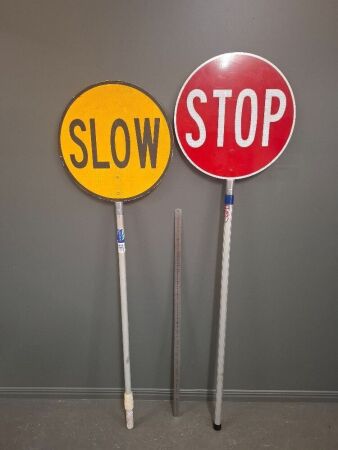 2 Traffic Control Stop Signs