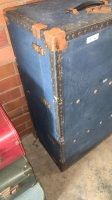 Vintage Blue Steamer Trunk - 2