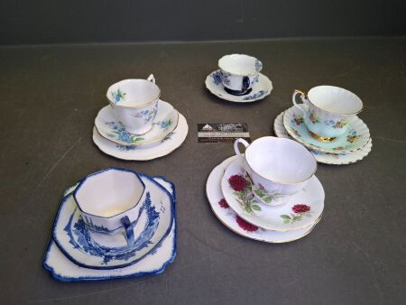4 Trio Sets - Incs Royal Doulton & Royal Albert + 1 Duo Set