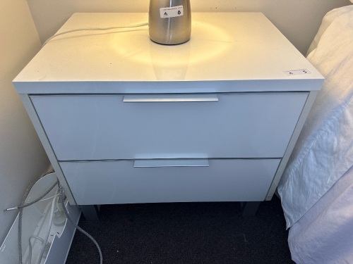 Pair of white bedside tables