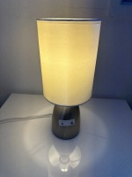 Brushed chrome look bedside lamps