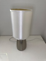 Brushed chrome look bedside lamps - 2