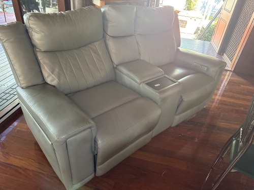 Adjustable two seater sofa with storage and drink tray