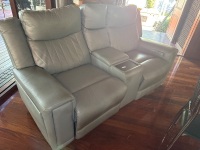 Adjustable two seater sofa with storage and drink tray
