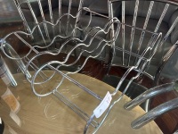 Two stainless steel wine racks