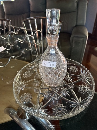 Crystal drink carafe and tray