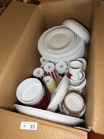 Box lot of assorted crockery