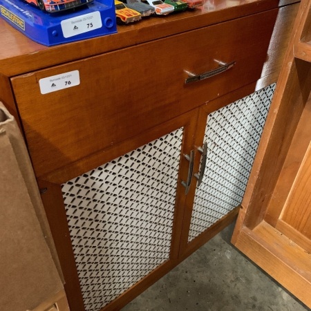 Retro Drinks Cabinet with Fretwork Doors & Drop Front Drawer