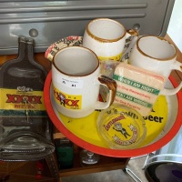 Asstd Lot of XXXX Merch inc. Mugs, Tray, Bottle Clock, Timber Stand etc. - 2