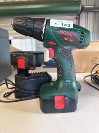 Bosch 14 V drill with one charger and two batteries