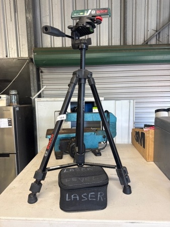 Bosch laser leveller and adjustable tripod stand plus one other laser level
