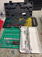 Screwdriver set, socket set and foam cutter