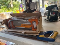 Box of hacksaw's plus timber saws