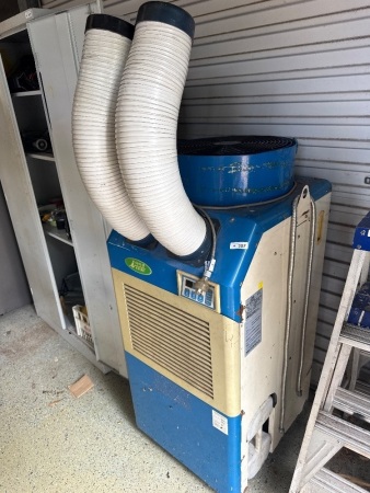 Portable air-conditioning unit on casters
