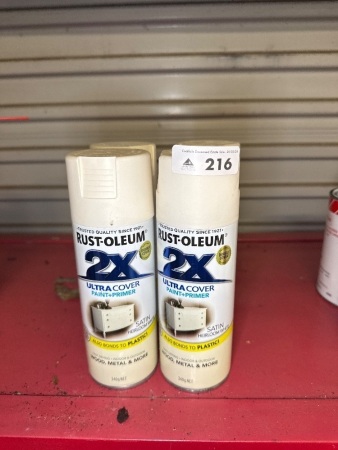 4 spray cans of Rust-oleum ultra cover paint plus primer