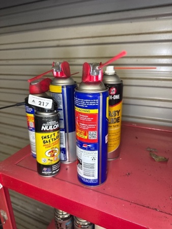 Spray cans of various lubricants