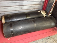 Two rolls of rubber strip insertion