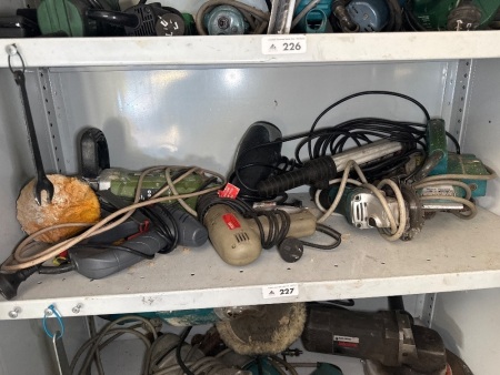 Shelf lot of electrical power tools